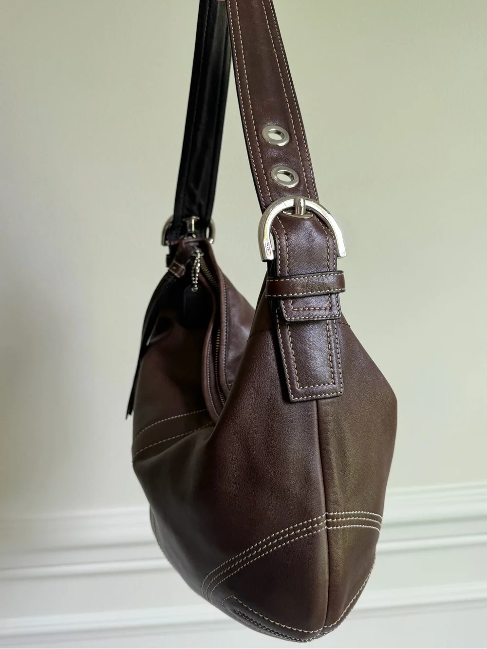 Vintage Coach SoHo Hobo Bag in Chocolate Brown w/ Silver Hardware (2005)